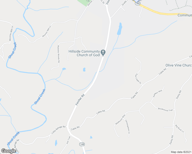map of restaurants, bars, coffee shops, grocery stores, and more near Fincher Road in Canton