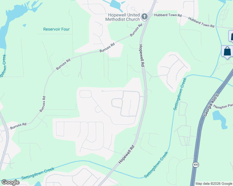 map of restaurants, bars, coffee shops, grocery stores, and more near 5355 Hopewell Manor Drive in Cumming