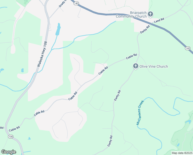 map of restaurants, bars, coffee shops, grocery stores, and more near 1006 Cable Road in Waleska