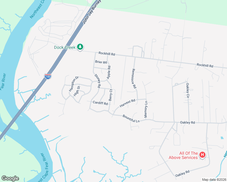map of restaurants, bars, coffee shops, grocery stores, and more near 319 Cottonwood Lane in Castle Hayne