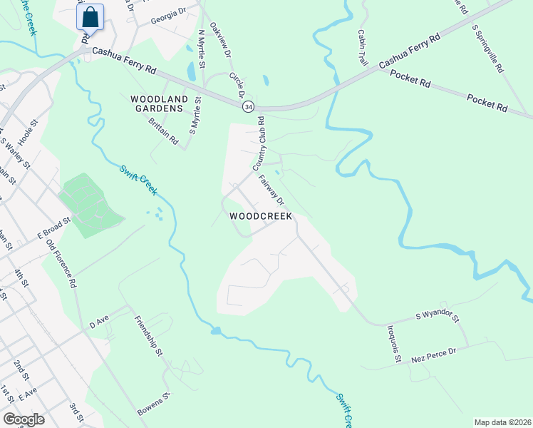 map of restaurants, bars, coffee shops, grocery stores, and more near 210 Fairway Drive in Darlington