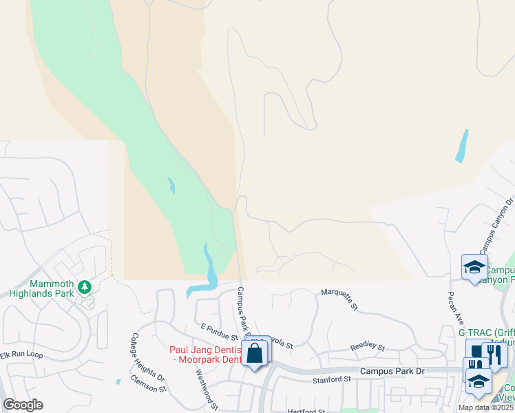 map of restaurants, bars, coffee shops, grocery stores, and more near in Moorpark