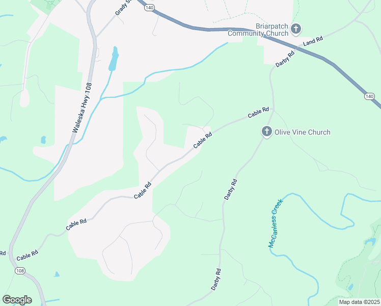 map of restaurants, bars, coffee shops, grocery stores, and more near 1013 Cable Road in Waleska