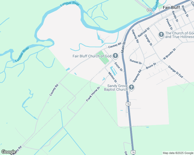 map of restaurants, bars, coffee shops, grocery stores, and more near 221 Railroad Street Extension in Fair Bluff