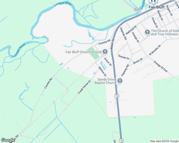 map of restaurants, bars, coffee shops, grocery stores, and more near 221 Railroad Street Extension in Fair Bluff