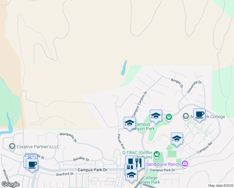 map of restaurants, bars, coffee shops, grocery stores, and more near 7252 Pecan Avenue in Moorpark