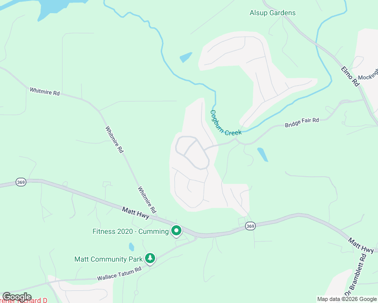map of restaurants, bars, coffee shops, grocery stores, and more near 6135 Boulder Gate Way in Cumming