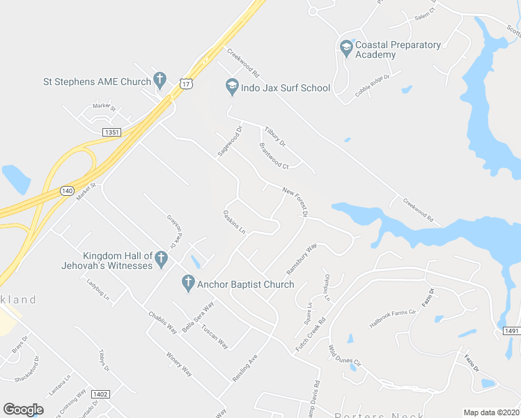 map of restaurants, bars, coffee shops, grocery stores, and more near 8816 Plantation Landing Drive in Wilmington