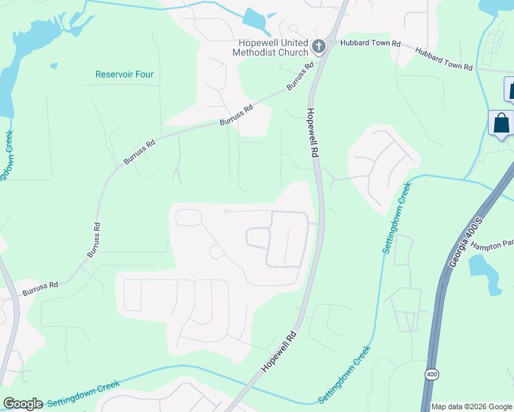 map of restaurants, bars, coffee shops, grocery stores, and more near 5320 Hopewell Manor Drive in Cumming