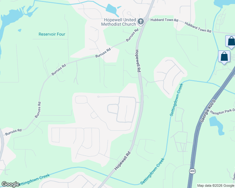 map of restaurants, bars, coffee shops, grocery stores, and more near 5320 Hopewell Manor Drive in Cumming