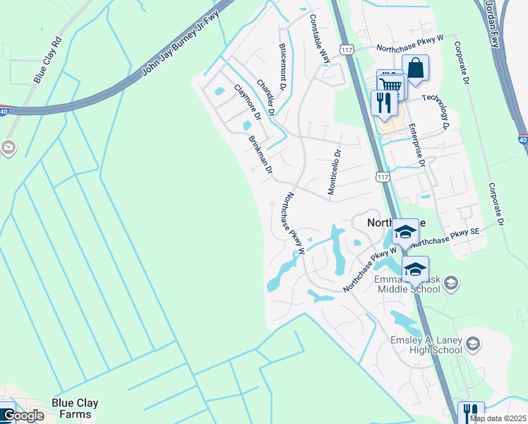 map of restaurants, bars, coffee shops, grocery stores, and more near 3041 Russellborough Drive in Wilmington