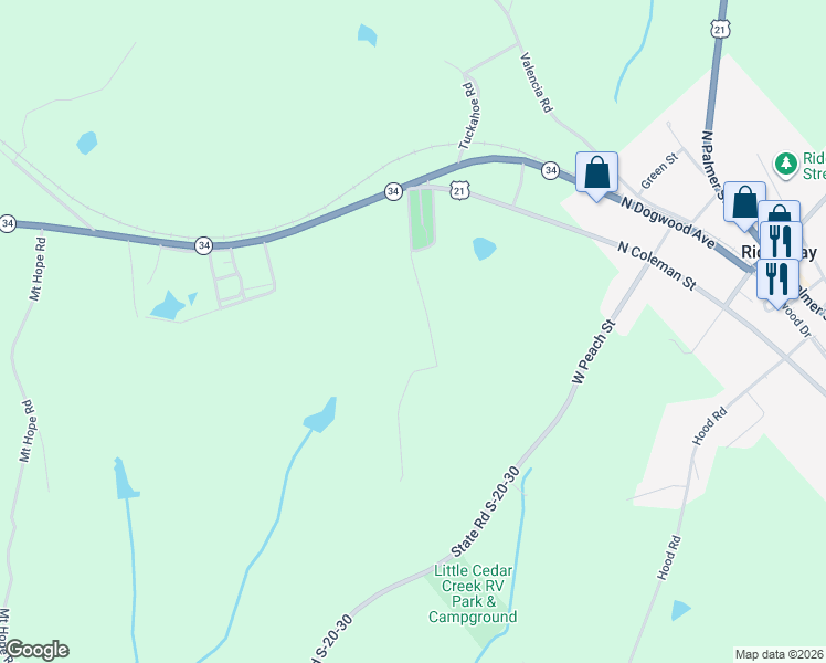 map of restaurants, bars, coffee shops, grocery stores, and more near 57 Drifting Road in Ridgeway