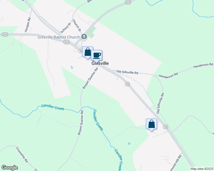 map of restaurants, bars, coffee shops, grocery stores, and more near 5642 Bryant Quarter Road in Gillsville