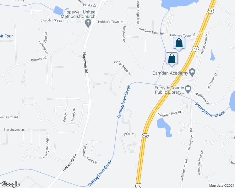 map of restaurants, bars, coffee shops, grocery stores, and more near 5505 Manor Park Drive in Cumming