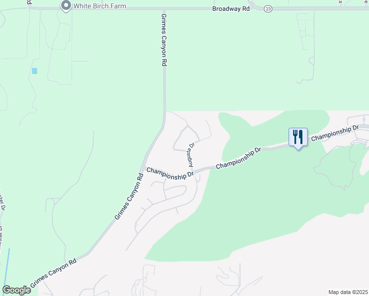 map of restaurants, bars, coffee shops, grocery stores, and more near 7291 Augusta Drive in Moorpark