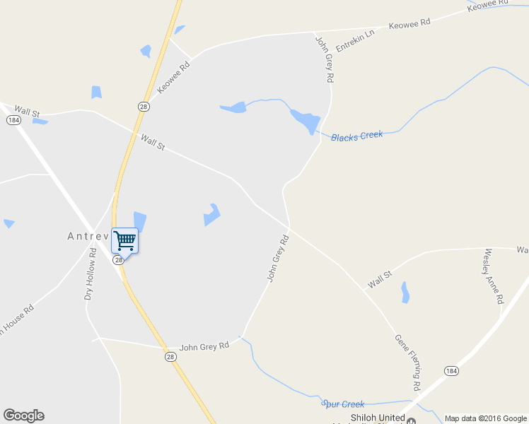 map of restaurants, bars, coffee shops, grocery stores, and more near 28 Wall Street in Iva