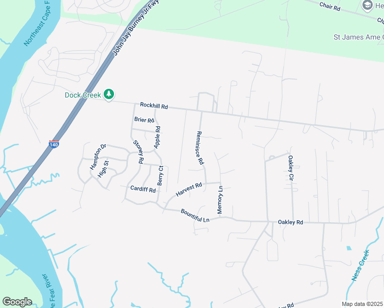 map of restaurants, bars, coffee shops, grocery stores, and more near 3131 Reminisce Road in Castle Hayne