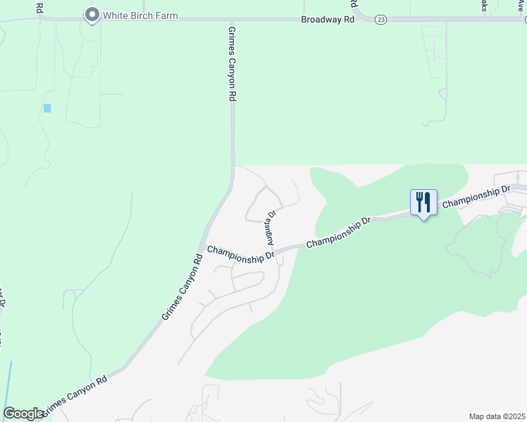 map of restaurants, bars, coffee shops, grocery stores, and more near 7305 Augusta Drive in Moorpark