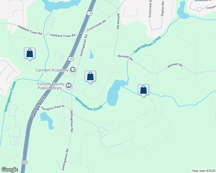 map of restaurants, bars, coffee shops, grocery stores, and more near 5340 Glenhaven Drive in Cumming
