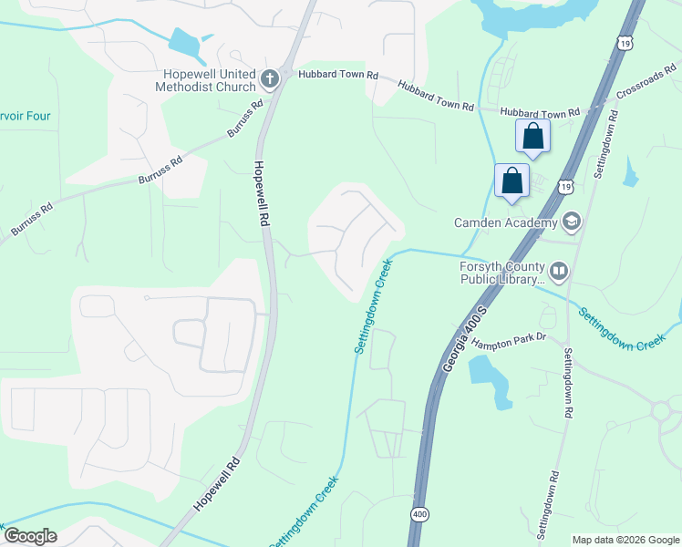 map of restaurants, bars, coffee shops, grocery stores, and more near 5455 Manor Park Drive in Cumming