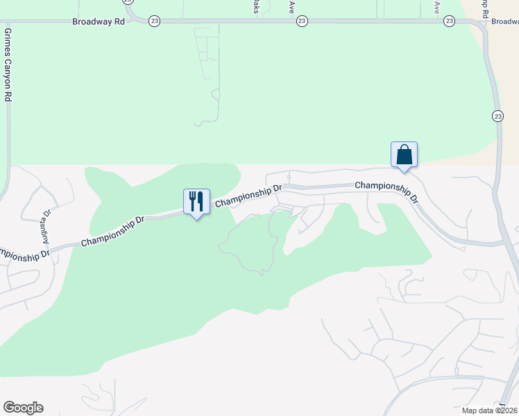 map of restaurants, bars, coffee shops, grocery stores, and more near 12006 Nelson Road in Moorpark