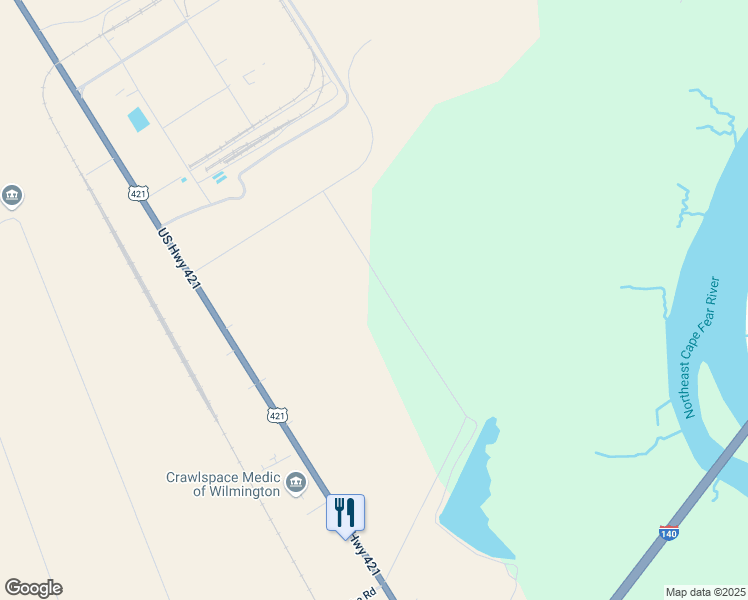 map of restaurants, bars, coffee shops, grocery stores, and more near 3930 U.S. 421 in Wilmington