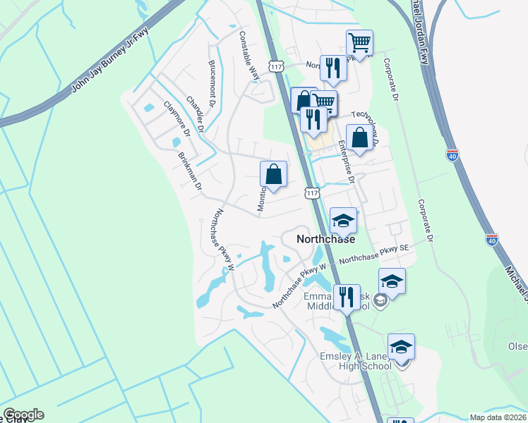 map of restaurants, bars, coffee shops, grocery stores, and more near 3108 Ellis Court in Wilmington