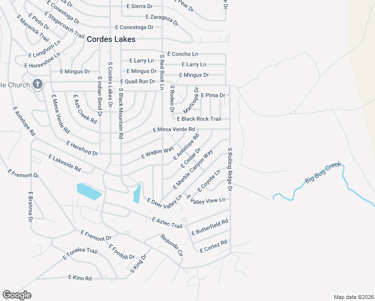 map of restaurants, bars, coffee shops, grocery stores, and more near 20854 East Antelope Road in Mayer