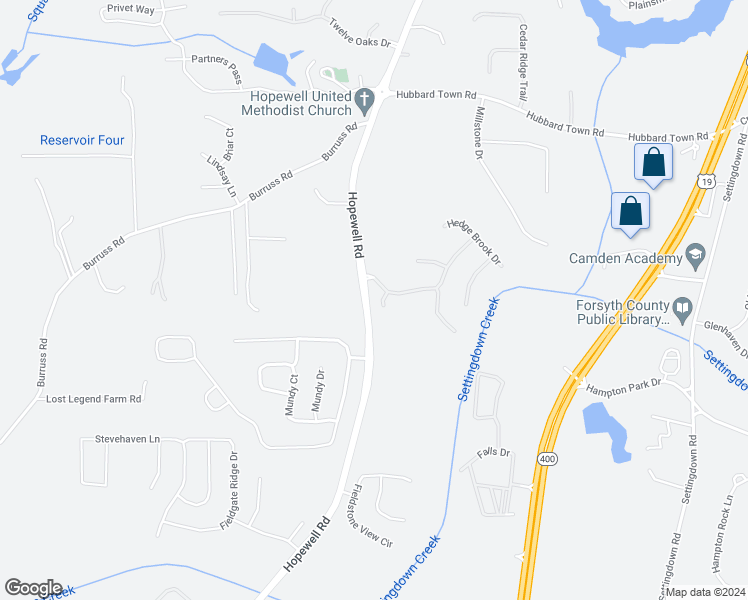 map of restaurants, bars, coffee shops, grocery stores, and more near 5320 Redfield Way in Cumming