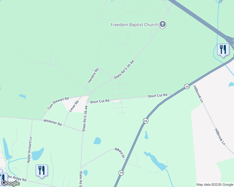 map of restaurants, bars, coffee shops, grocery stores, and more near 144 Huntcliff Lane in Newberry