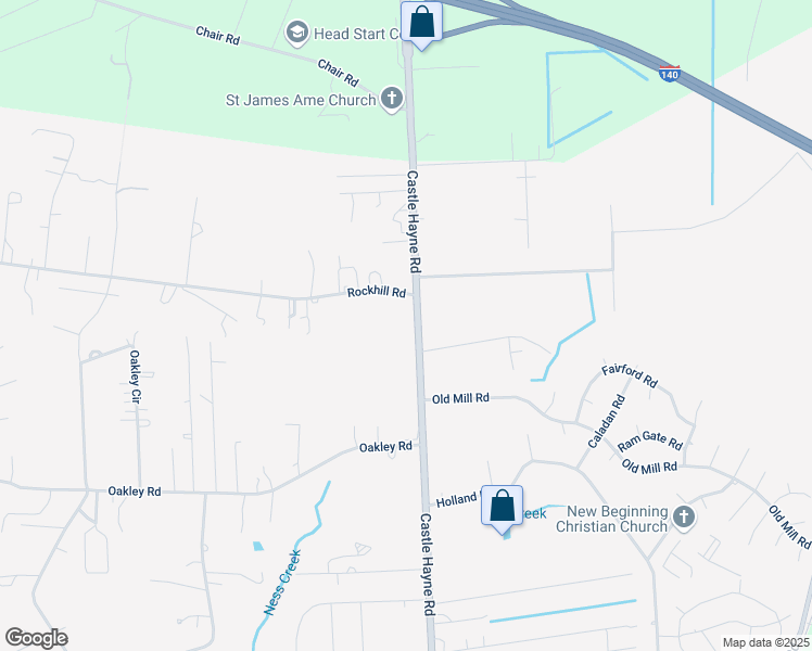 map of restaurants, bars, coffee shops, grocery stores, and more near 3133 Castle Hayne Road in Castle Hayne