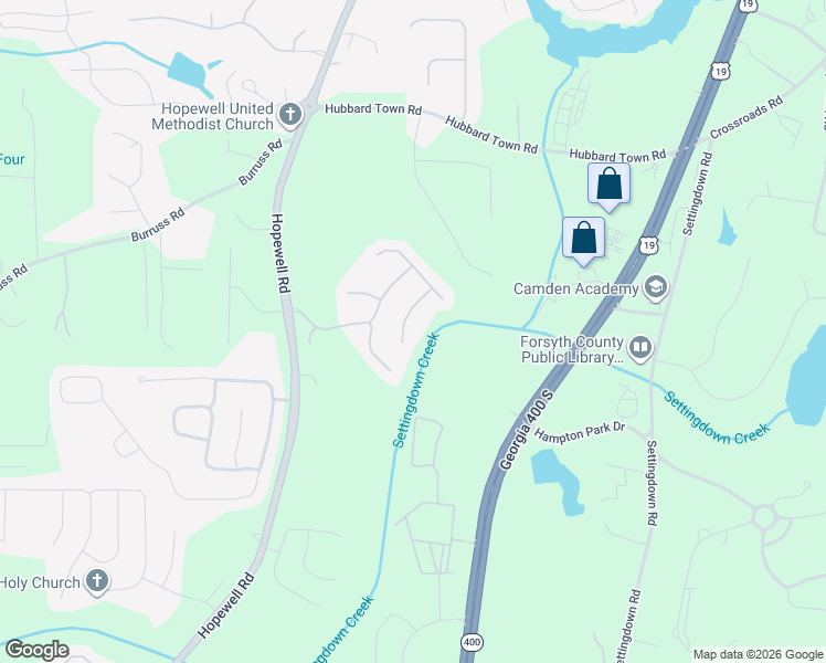map of restaurants, bars, coffee shops, grocery stores, and more near 5815 Crest Oak Way in Cumming