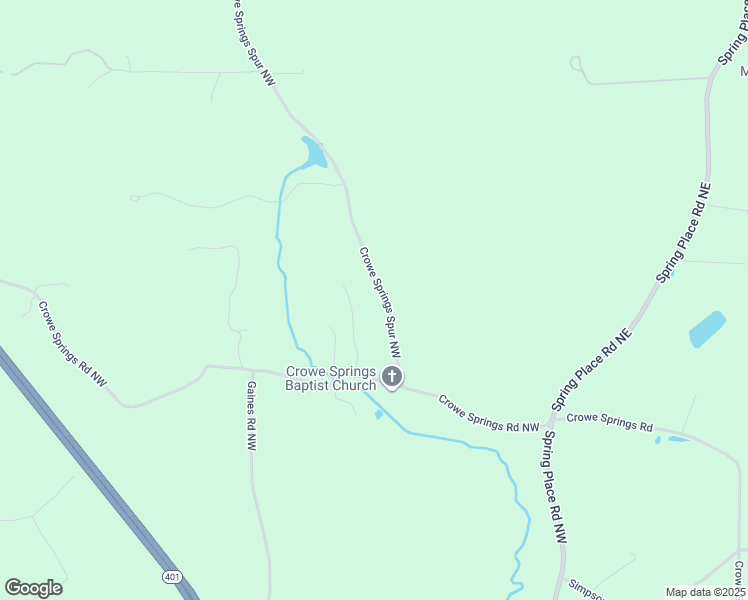 map of restaurants, bars, coffee shops, grocery stores, and more near 27 Crowe Springs Spur Northwest in Cartersville