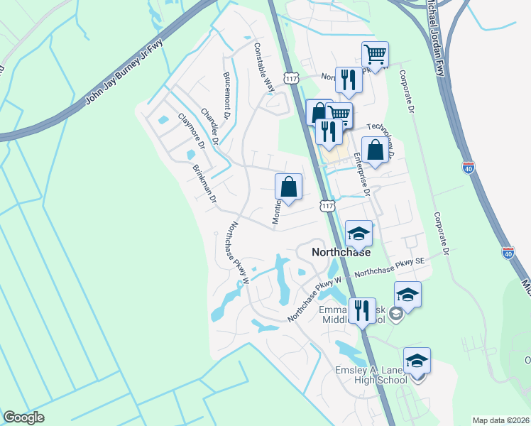 map of restaurants, bars, coffee shops, grocery stores, and more near 3108 Ellis Court in Wilmington