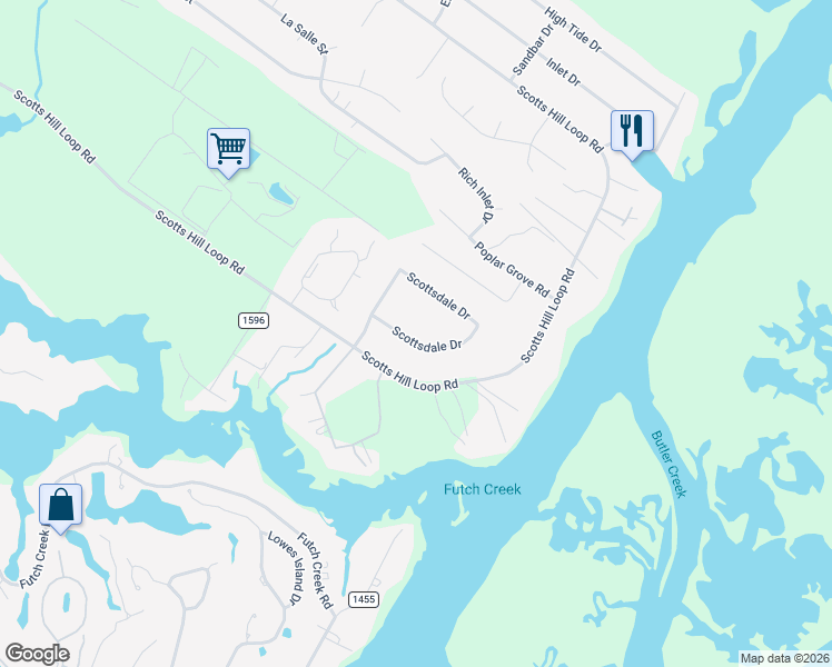 map of restaurants, bars, coffee shops, grocery stores, and more near 338 Scottsdale Drive in Wilmington