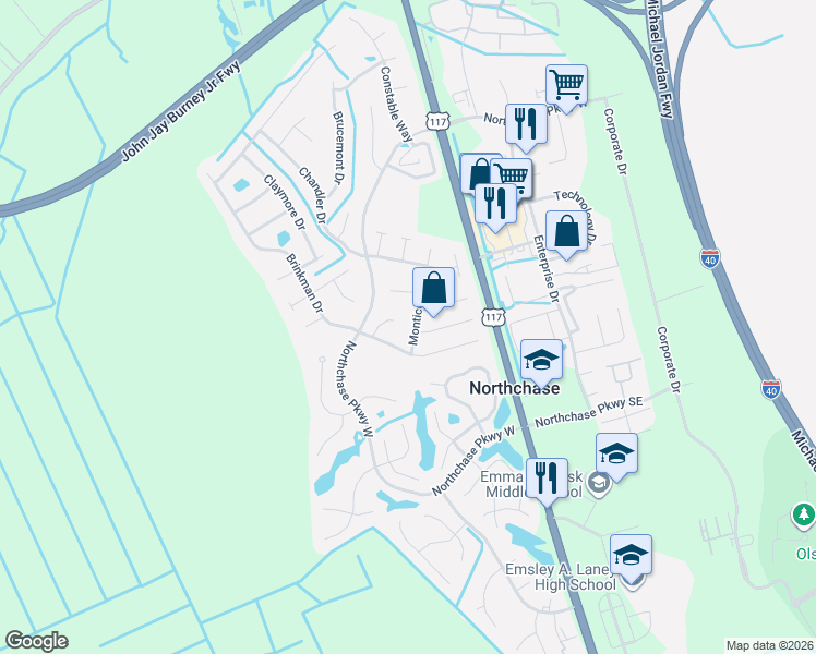 map of restaurants, bars, coffee shops, grocery stores, and more near 3108 Ellis Court in Wilmington