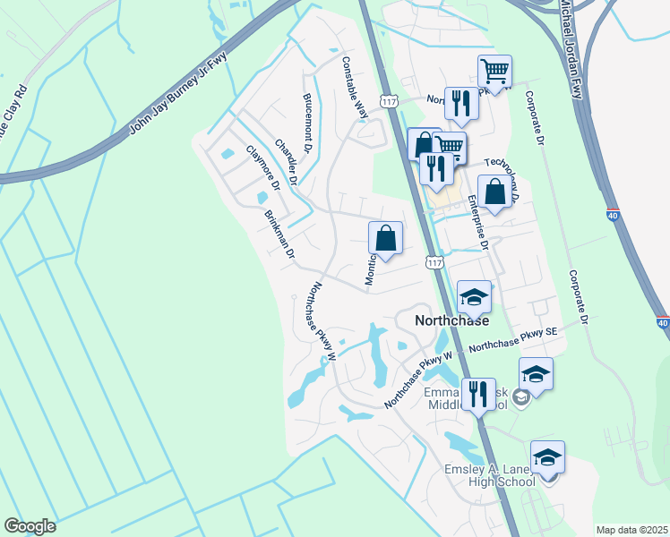 map of restaurants, bars, coffee shops, grocery stores, and more near 3103 Ellis Court in Wilmington