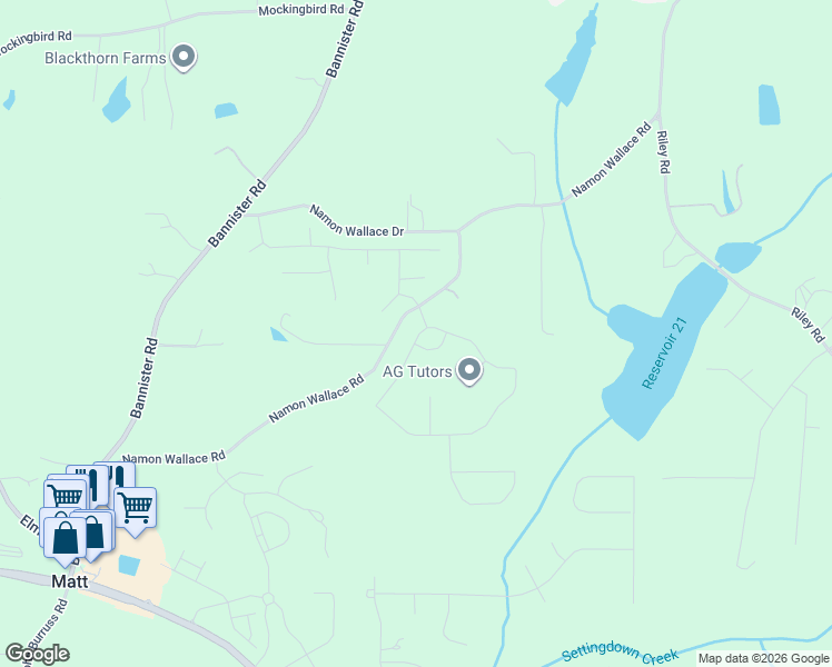 map of restaurants, bars, coffee shops, grocery stores, and more near 6200 Namon Wallace Road in Cumming