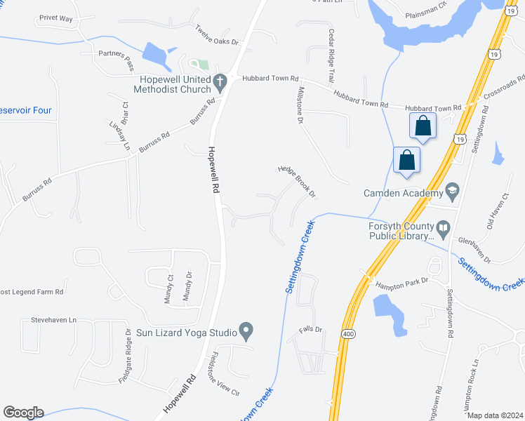 map of restaurants, bars, coffee shops, grocery stores, and more near 5375 Glenn Ivey Drive in Cumming