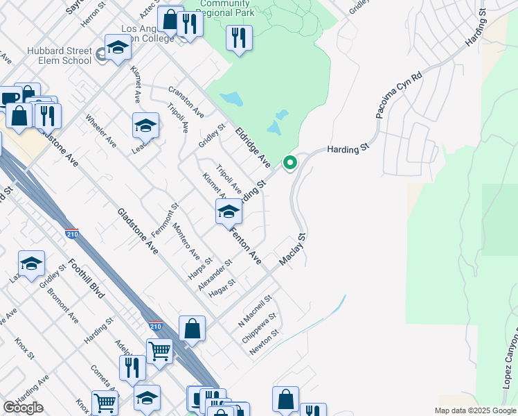map of restaurants, bars, coffee shops, grocery stores, and more near 13025 Cranston Avenue in Los Angeles