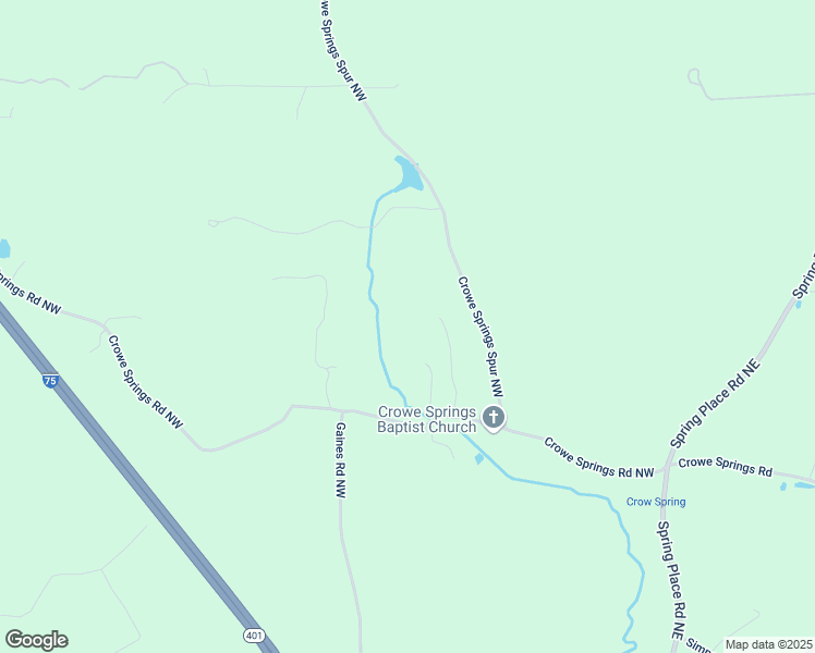 map of restaurants, bars, coffee shops, grocery stores, and more near 257 Crowe Springs Road Northwest in Cartersville