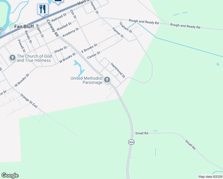 map of restaurants, bars, coffee shops, grocery stores, and more near 79 Conway Road in Fair Bluff
