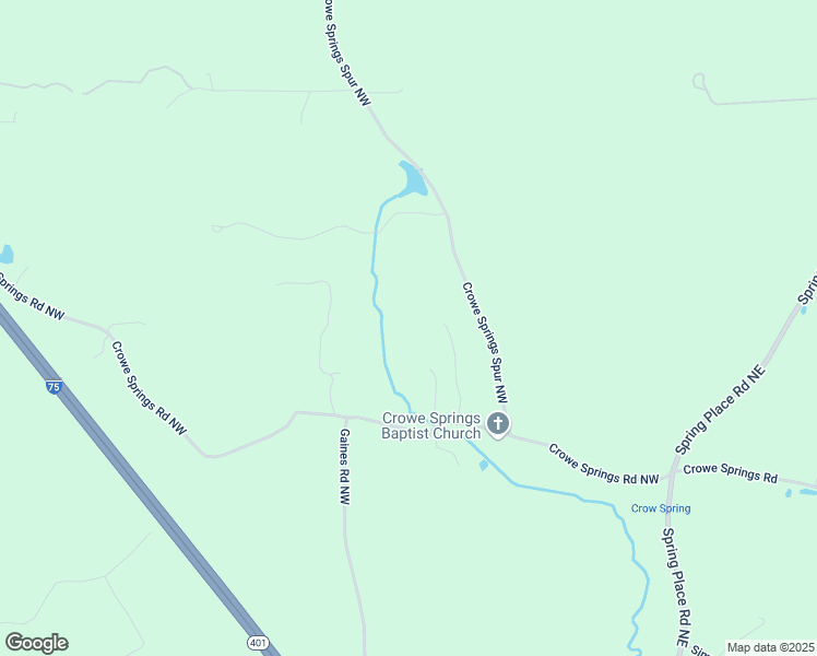 map of restaurants, bars, coffee shops, grocery stores, and more near 257 Crowe Springs Road Northwest in Cartersville