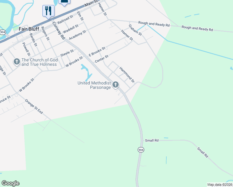 map of restaurants, bars, coffee shops, grocery stores, and more near 79 Conway Rd in Fair Bluff