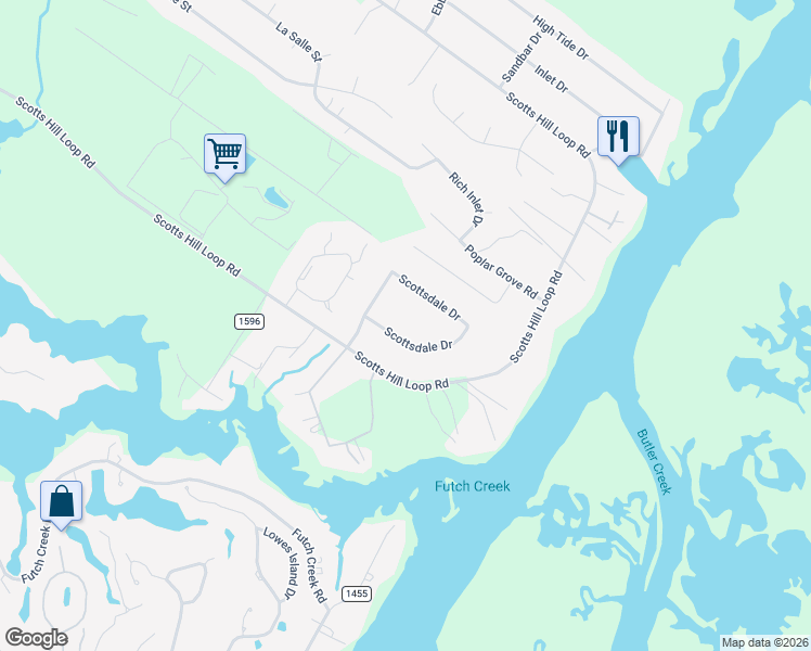 map of restaurants, bars, coffee shops, grocery stores, and more near 338 Scottsdale Drive in Wilmington