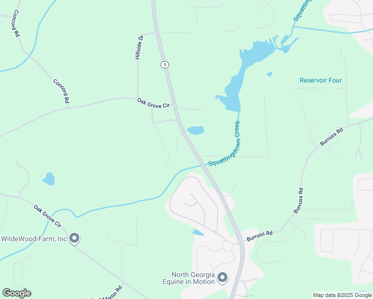 map of restaurants, bars, coffee shops, grocery stores, and more near 5125 Dahlonega Highway in Cumming
