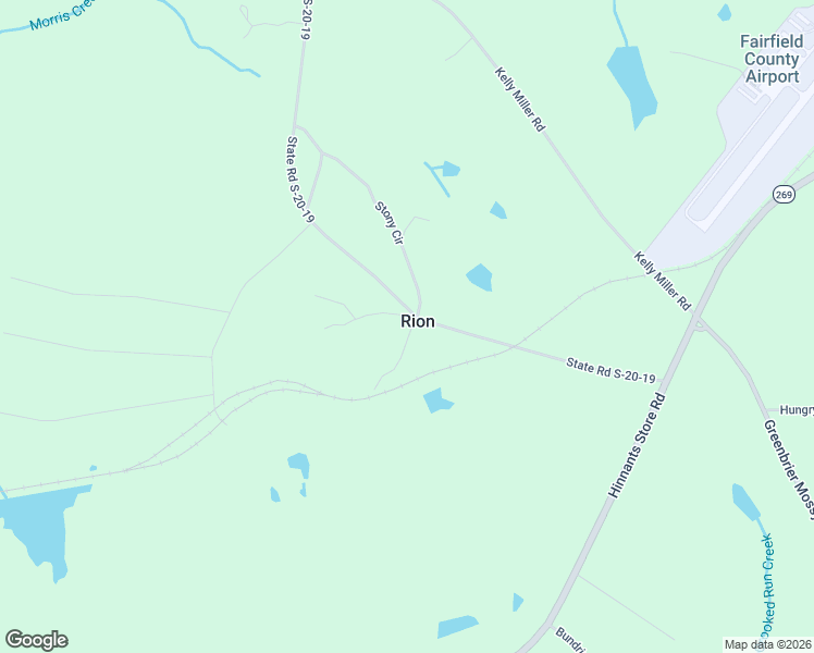 map of restaurants, bars, coffee shops, grocery stores, and more near 2086 State Road S-20-19 in Winnsboro