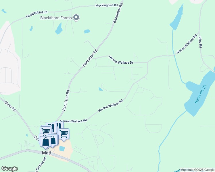 map of restaurants, bars, coffee shops, grocery stores, and more near 6165 Namon Wallace Road in Cumming