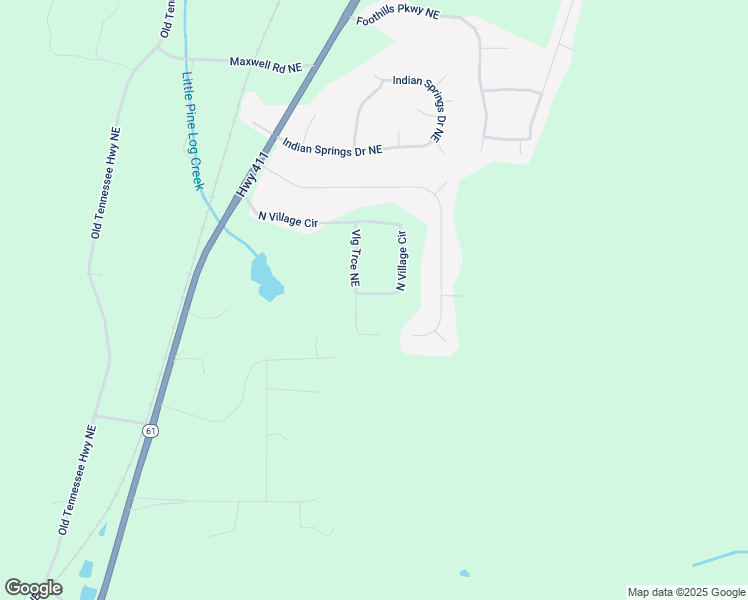 map of restaurants, bars, coffee shops, grocery stores, and more near 61 North Village Circle in Rydal