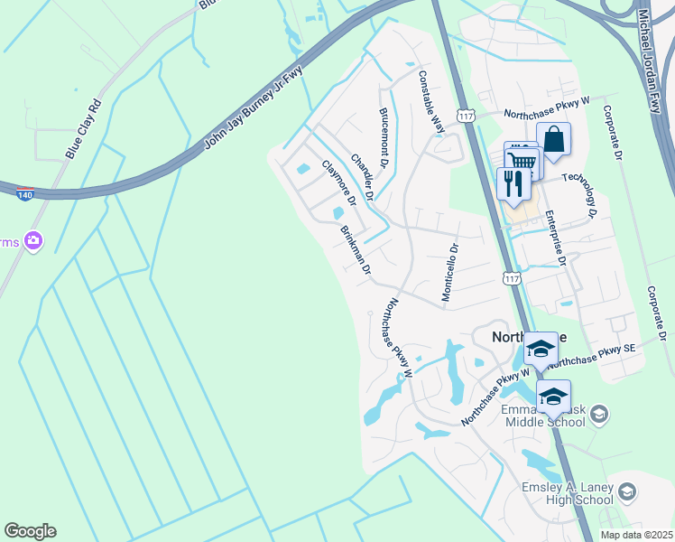 map of restaurants, bars, coffee shops, grocery stores, and more near 3000 Cabot Court in Wilmington